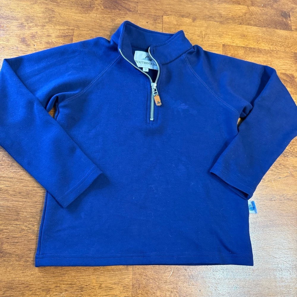 Southbound Navy Blue 1/4 Zip-Up sweater sweatshirt Jacket size 7